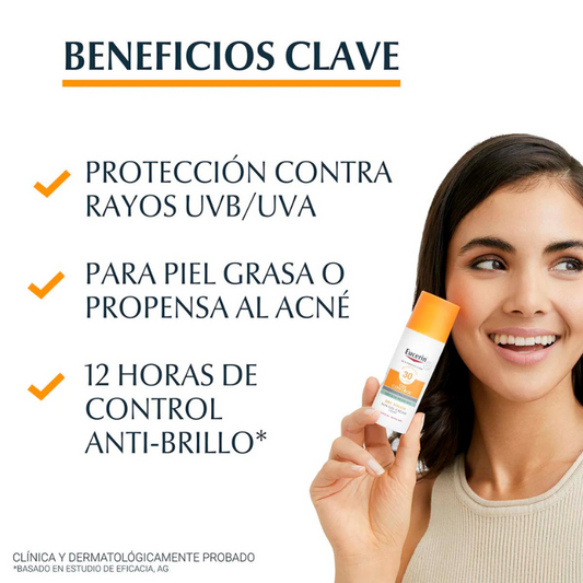 Protector Solar Facial Eucerin para piel mixta- grasa