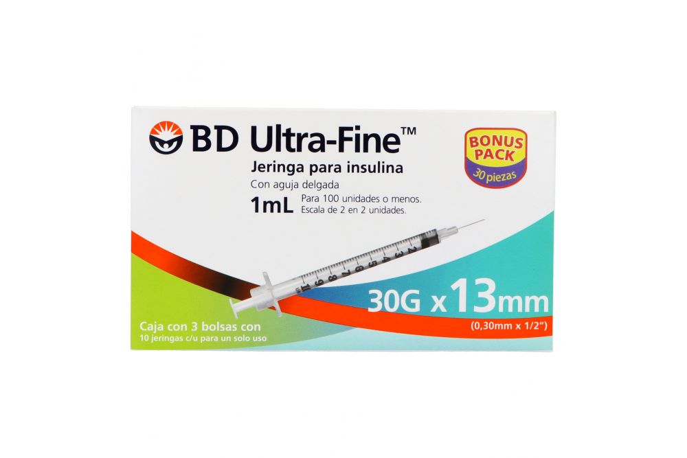 JERING INS BD UF 30GX13MM 1ML - PZA 3X10