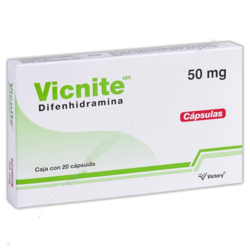 Vicnite Cap. 50 Mg. Caja C/20 Difenhidramina