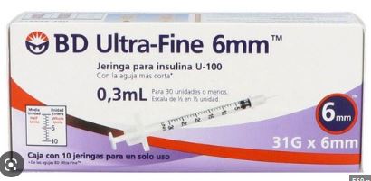 JERINGA INSULINA 100 JERS 31X6MM/.3 ML