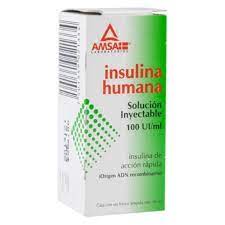 INSULINA HUMANA OR. ADN RECOMBINANTE ACCION RAPIDA INY. 100 UI/1 ML. FCO. AMP. C/10 ML.