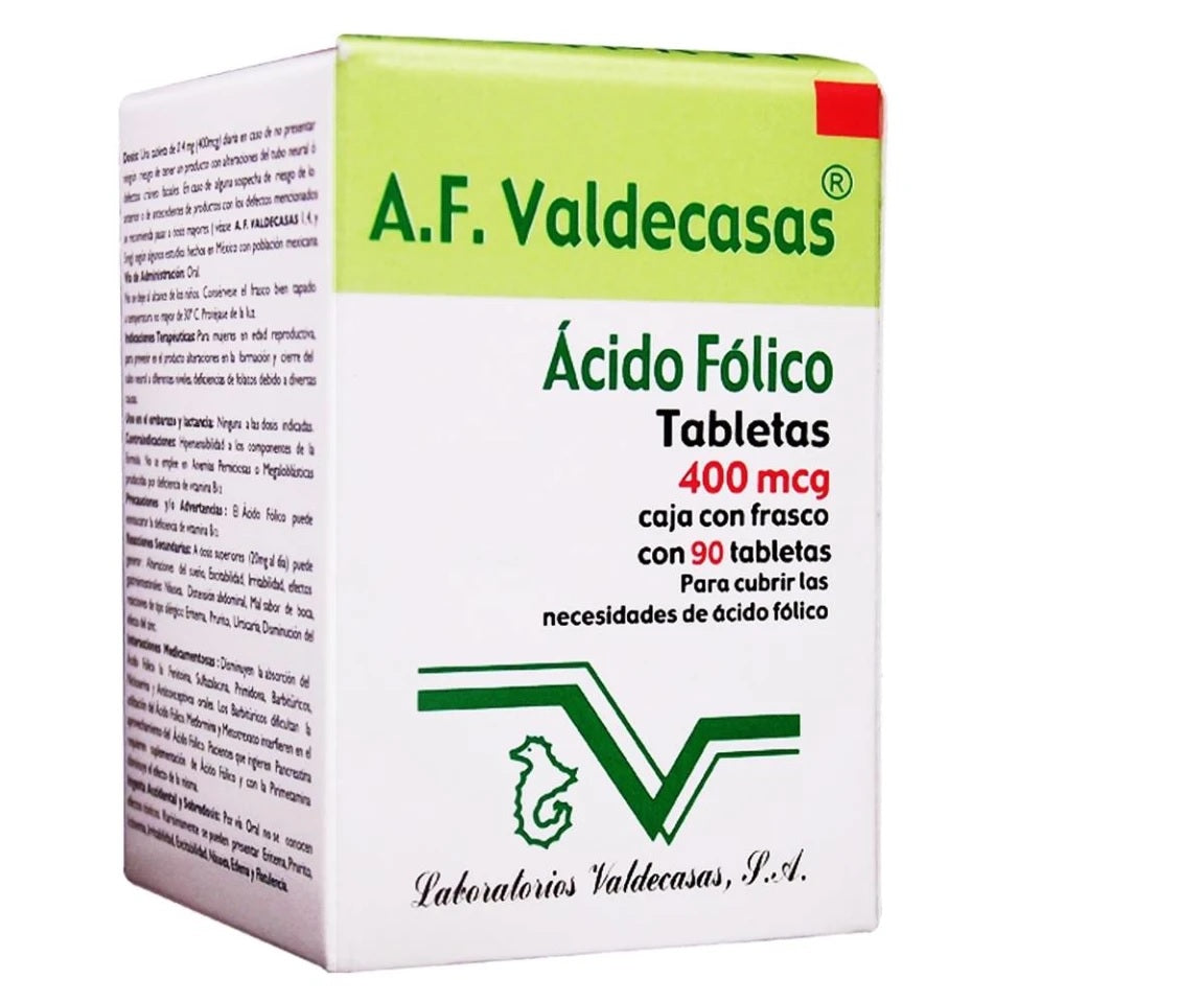 ACIDO FOLICO TAB. 400 MCG. CAJA C/90