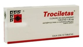 TROCILETAS TAB. 1.45 MG. CAJA C/10 SABOR CEREZA