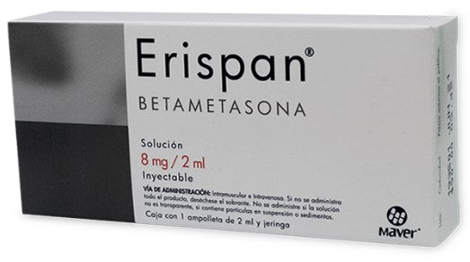 ERISPAN INY. 8 MG. C/1 AMP. C/2 ML. Y JERINGA.