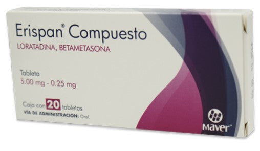 ERISPAN COMPUESTO TAB. 5/0.25 MG. CAJA C/20