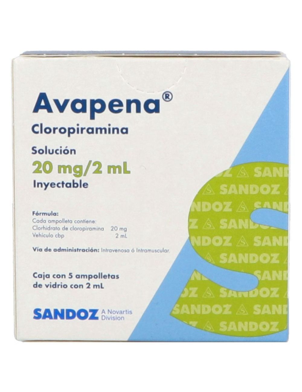 AVAPENA 20MG INY AMP 2ML C5