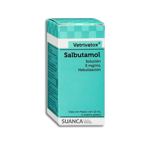 SALBUTAMOL SOL. P/NEBUL. 5 MG. CAJA C/FCO. C/10 ML.(VETRIVATOX )