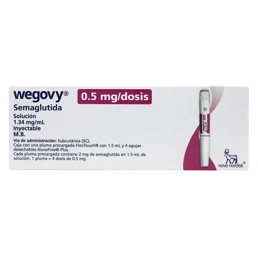 Wegovy Semaglutida Dosis 0.5 mgn/Pluma Precargada 1.34 mg Solución Inyectable 4 Dosis