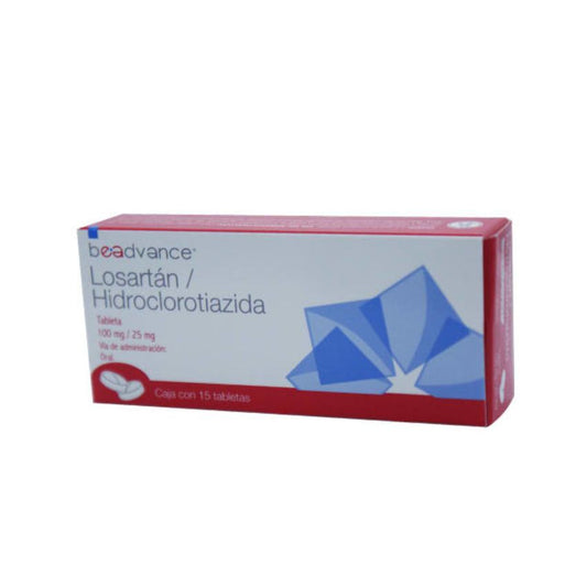 LOSARTAN/HIDROCLORO 15 TAB 100/25 MG