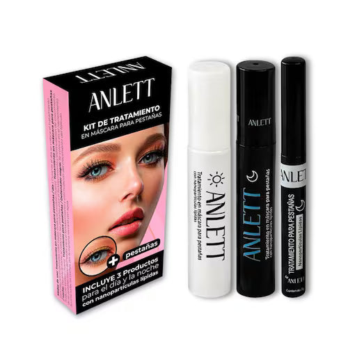 Kit Anlett Tratamiento Para Pestañas Día-Noche 3 Piezas