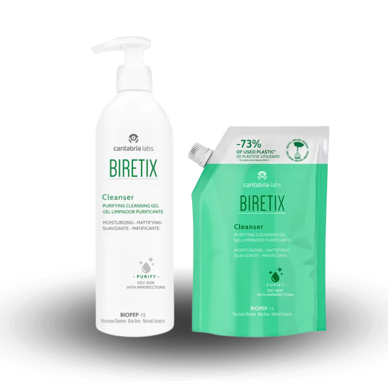 Kit Biretix Cleanser Botella De Aluminio + Refill