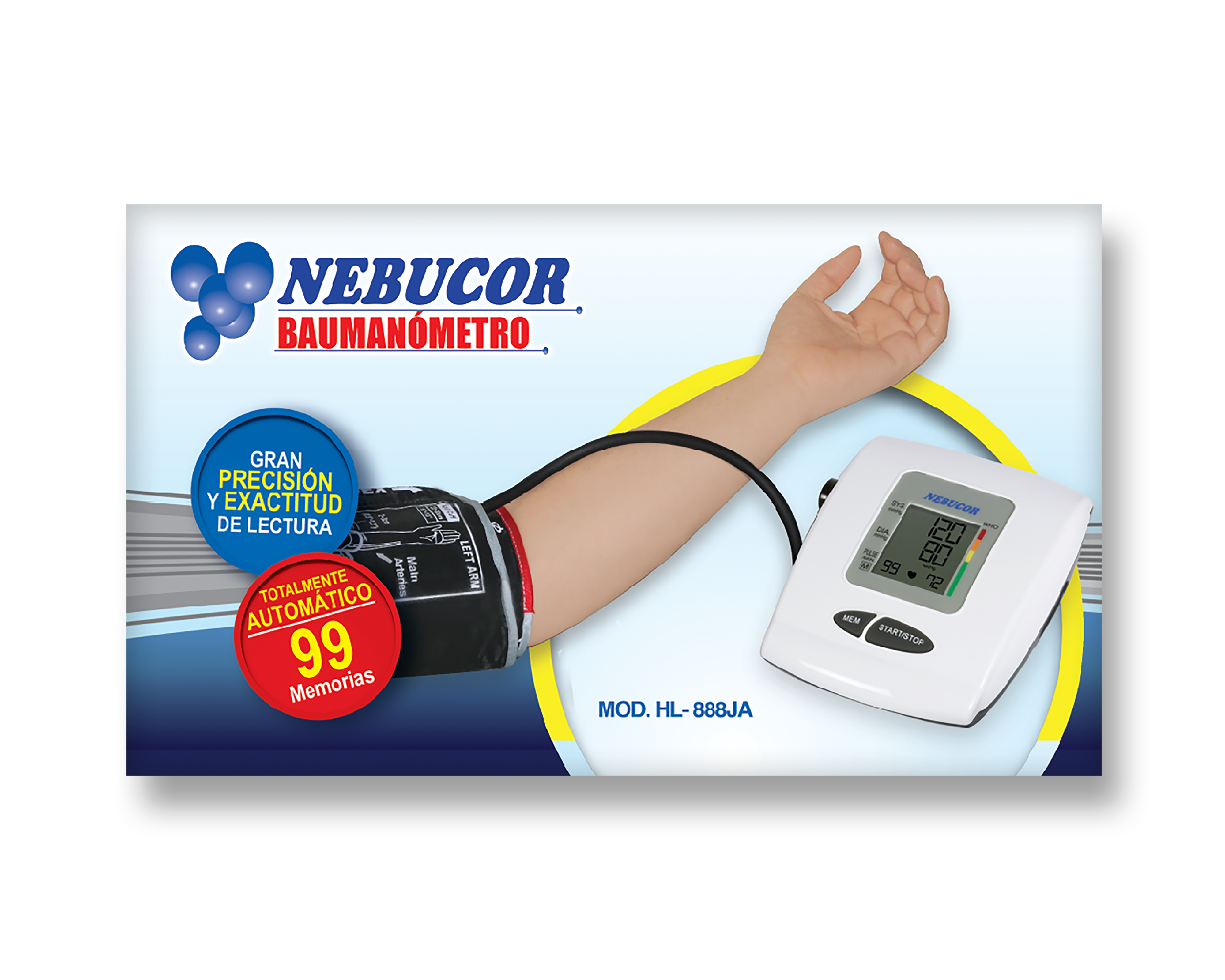 Hl 888 Module Baumanómetro digital NEBUCOR medición en Brazo HL-888JA (1pza) – Farma Leal