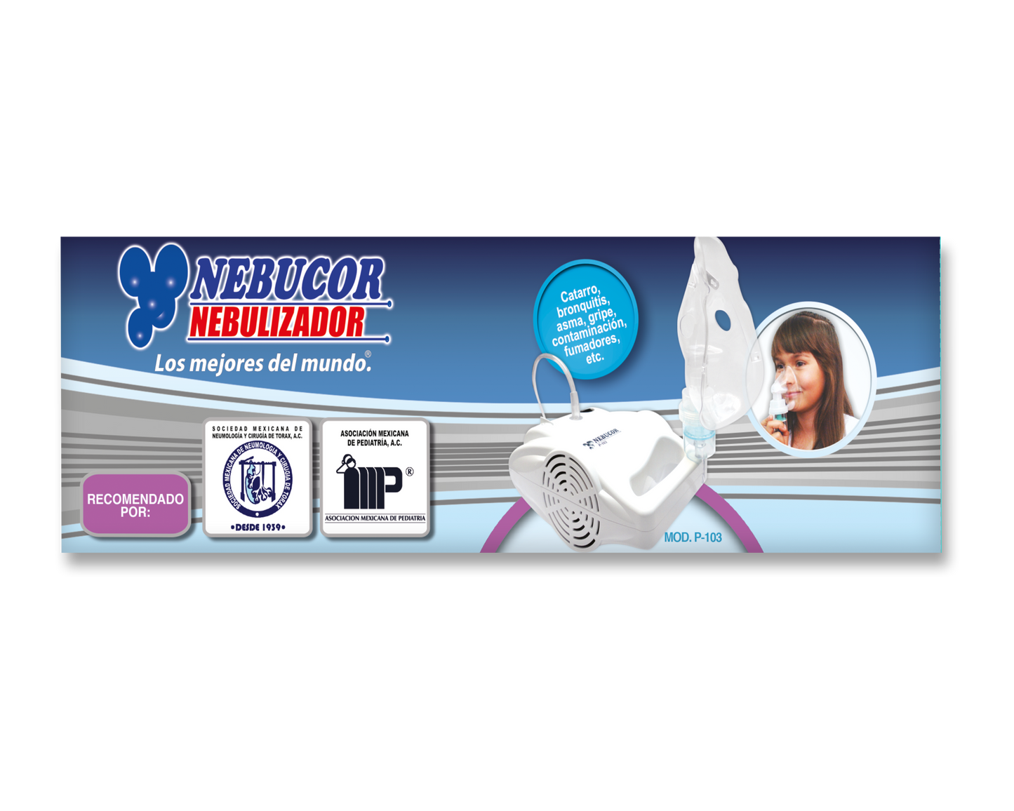 Nebulizador de compresor NEBUCOR P-103 (1 pza) Adulto/Infantil