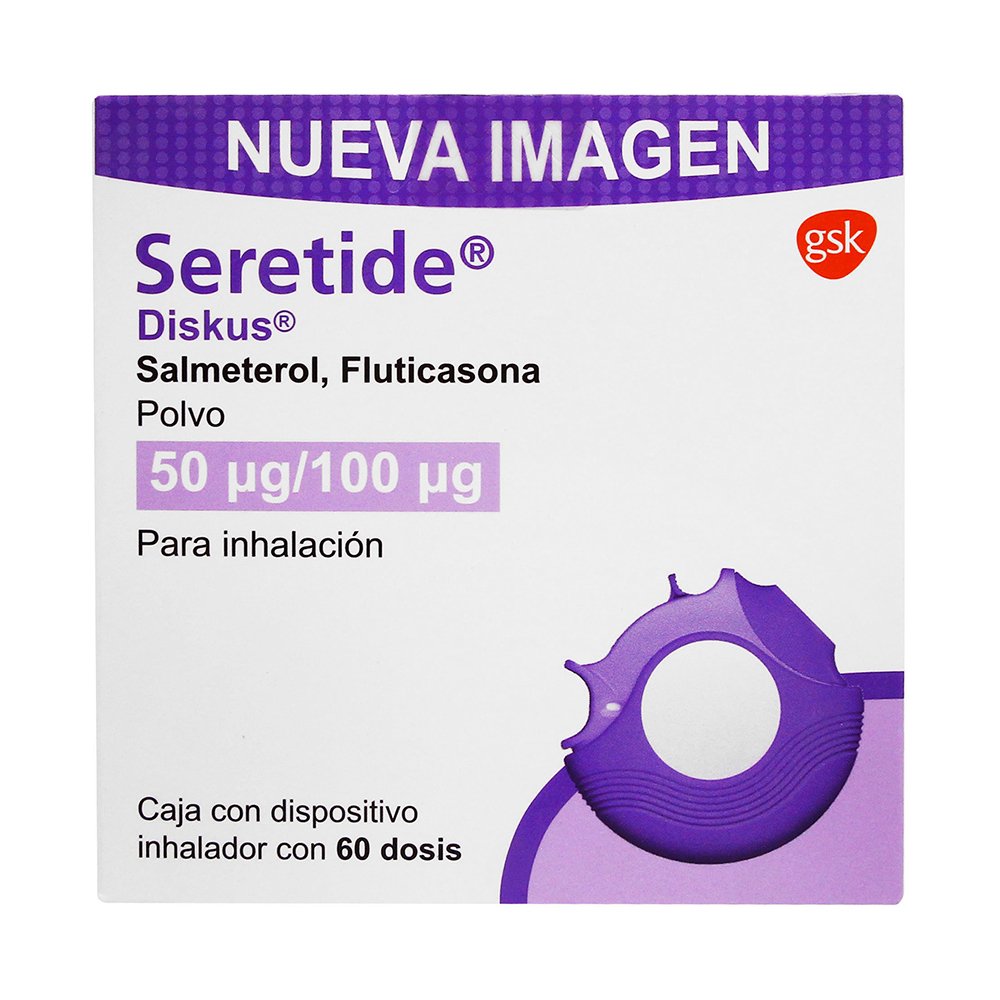 SERETIDE DISKUS PVO. 50/100 MCG. CAJA C/DISP. INHALADOR C/60 DOSIS
