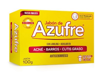 JABON DE AZUFRE CON LANOLINA BARRA C/100 G.