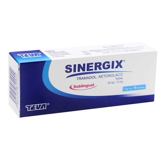 SINERGIX SUBLINGUAL 25/10MG - TAB 10