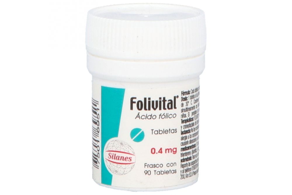 Folivital Tab. 0.4 Mg. Fco. C/90 Acido Folico