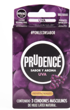 Preservativo Prudence Sabor Y Aroma Uva Cartera C/3
