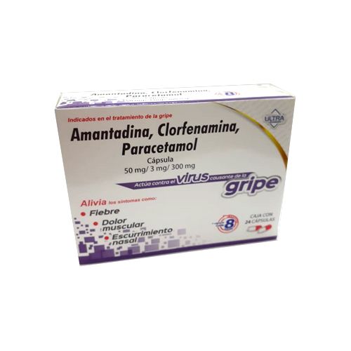 AMANTADINA CLORFENAMINA PARACETAMOL TAB 50/3/300 MG CAJA C24