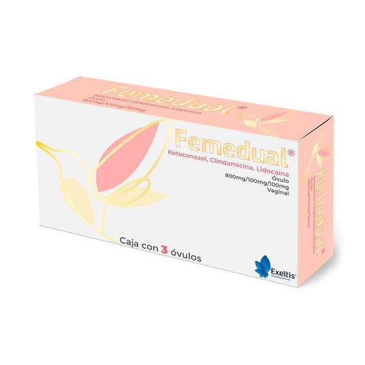 FEMEDUAL 800/100/100 MG 3 OV     N