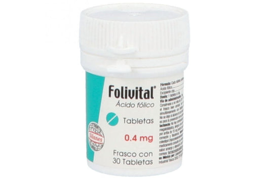 Folivital Tab. 400 Mcg. Caja C/30 Acido Folico
