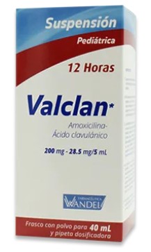 VALCLAN 12 HRS. SUSP. PED. 200 MG. FCO. C/PVO. P/40 ML. C/DOSIF.