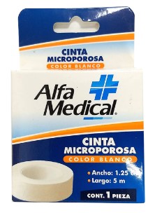 CINTA MICROPOROSA / BLANCA 1.25 CM X 5 M