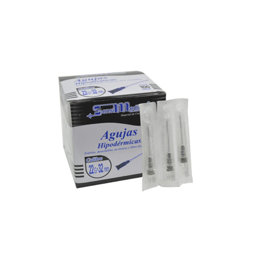 AGUJAS HIPODERMICAS 100 AGUJAS 22X32 MM