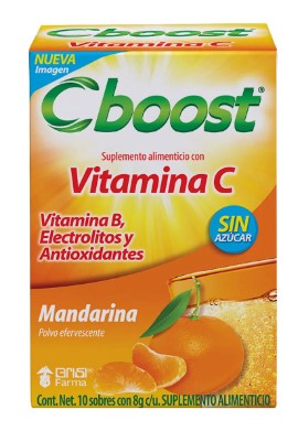 C-BOOST PVO. EFERV. CAJA C/10 SOBRES C/8 G. C/U SABOR MANDARINA