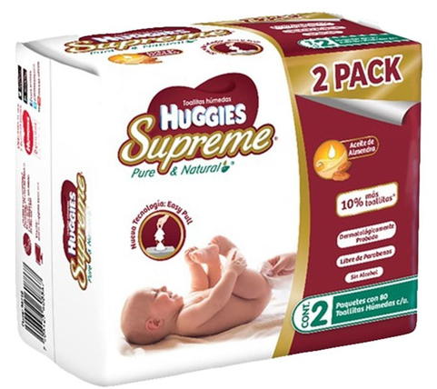 TAS HUM HUGGIES SUPREME 2PACK C/80